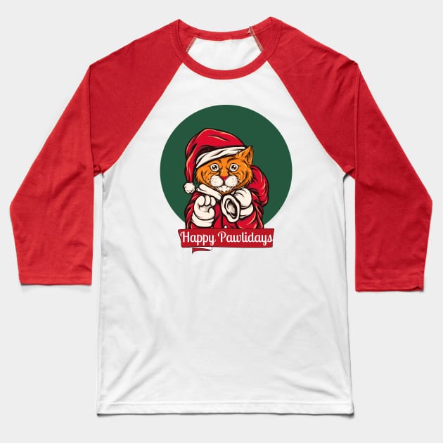 Happy pawlidays Baseball T-Shirt by Beyond TShirt